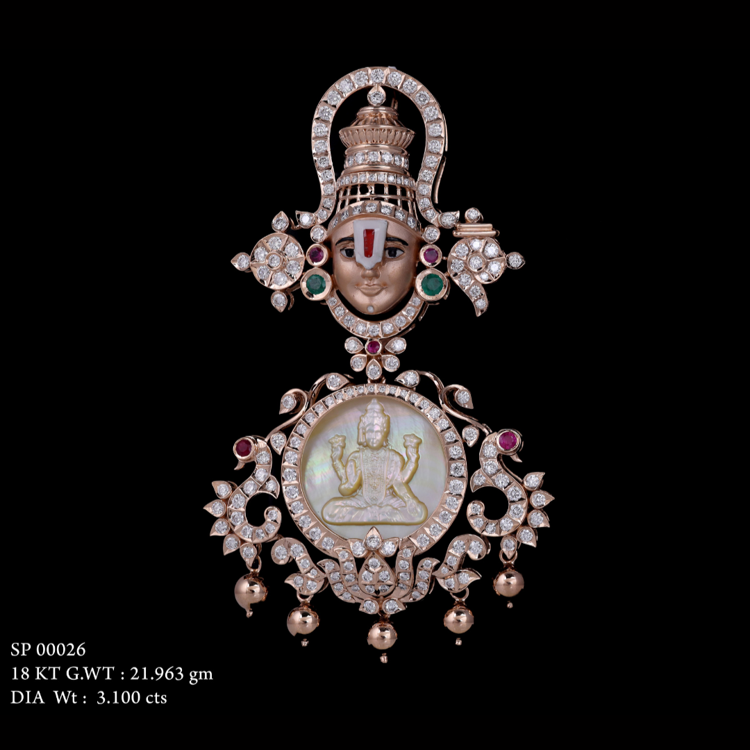 Kimtee Jewellers - God Balaji Laxmi MOP Pendant
